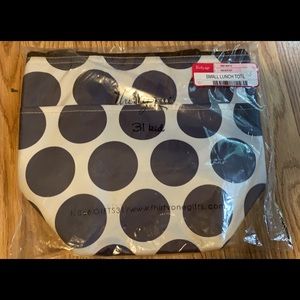 Thirty one kids small lunch tote black/white NIP